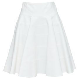 Alaïa SAIA DE CAMADAS EM ALGODÃO IVORY ALAIA 10 CORSO COMO FR38 M Branco Cru