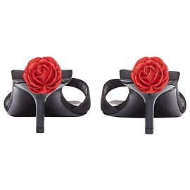 Mule in satin floreale Magda Butrym Nero