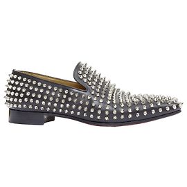 Loafers de couro preto e prata com spikes Rollerboy da CHRISTIAN LOUBOUTIN EU40.5 Preto