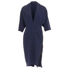 Vestido dolman com drapeado e zíper lateral de Lanvin Alber Elbaz Azul Azul marinho