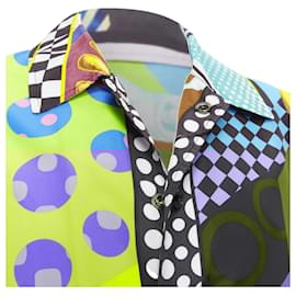 Versace-Camisa jaqueta de nylon com estampa Pop Temple da VERSACE 2020 IT48 M-Multicor