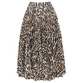 Calvin Klein-CALVIN KLEIN 205W39NYC Raf Simons brown leopard print pleated skirt US0 XS-Brown