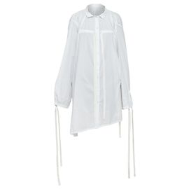 ABITO CAMICIA IN COTONE BIANCO CON CORDONCINI RIBBON ANN DEMEULEMEESTER FR36 S Bianco