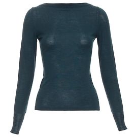 Alaïa Suéter de lã leve com decote barco Alaia Verde