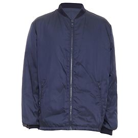 Giacca bomber oversize in nylon con tasche con zip imbottite di Prada Blu Blu navy