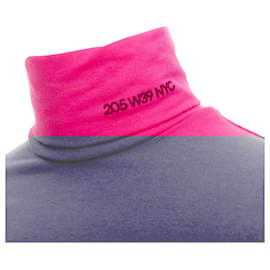 Calvin Klein-CALVIN KLEIN 205W39NYC Superfine pink embroidered logo long sleeve turtleneck L-Pink