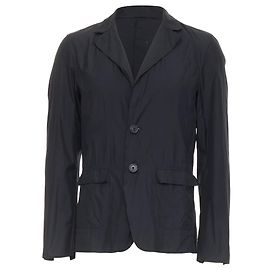 Lanvin light double layer fabric raw edges blazer jacket Black