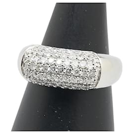 Autre Marque-Pt900 Platinum Diamond Ring-Silvery