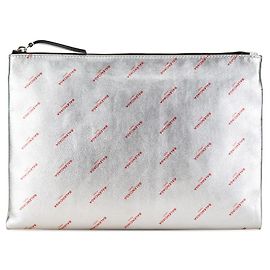 Clutch de couro com estampa Balenciaga Prata