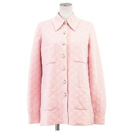 Chanel Matelassé Cashmere Silk Jacket Pink Beige