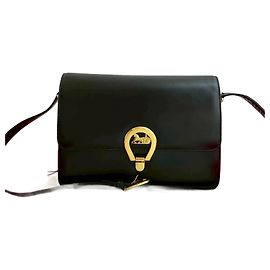 Céline Bolsa de ombro de couro Celine Preto