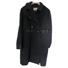 Yves Saint Laurent Wool Coat Dark Grey Dark grey
