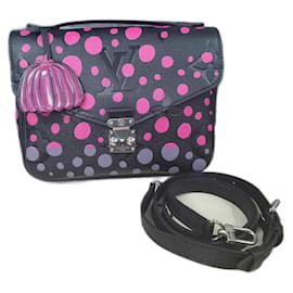 Louis Vuitton-Metis Kusama Impressão Couro Preto Rosa-Outro