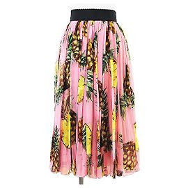 Dolce & Gabbana Jupe plissée en soie Dolce&Gabbana Rose Multicolore