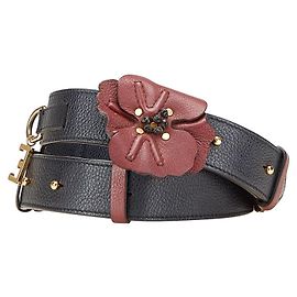 Chloé Cinghia in pelle Chloe Flower Blu Bordò Blu navy