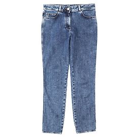 Chanel P74543 Denim Shearling Hose Blau Andere