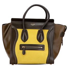 Céline Celine Luggage Micro Shopper Handtasche Grün Khaki