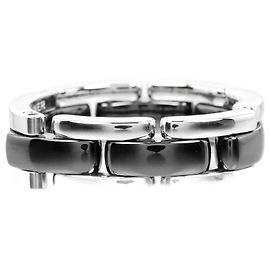 Chanel Ultra Ring 18K White Gold and Ceramic with Diamond Medium Silvery