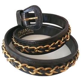 Chanel Timeless Vintage Belt Black Golden