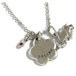 Céline Celine Women's Elephant Pendant Necklace with Ruby and Silver Other