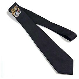 Cravatta Underknot Tiger da uomo Gucci in seta nera Nero