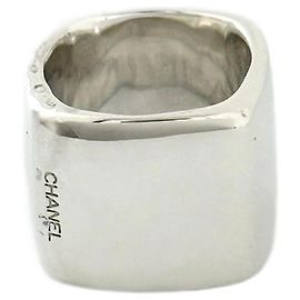 Chanel Vintage Wide Square Ring in 925 Sterling Silver Other