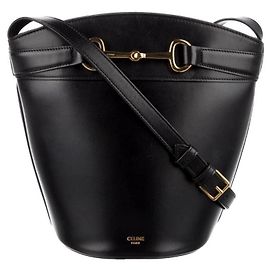 Secchiello Céline Crecy in pelle nera Nero