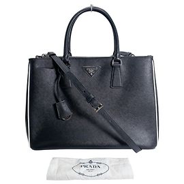 Prada Saffiano Leather Tote Bag Black