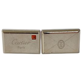 Cartier Men's Cufflinks Letter Envelope 925 Silver Silvery