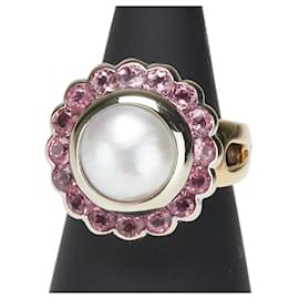 Autre Marque-Au750 Mabe Pearl Pink Tourmaline Ring-Golden