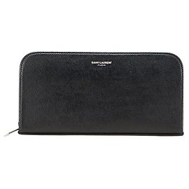 Yves Saint Laurent Saint Laurent Logo Leather Wallet Black