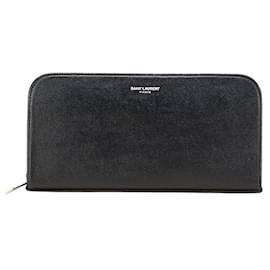 Yves Saint Laurent Carteira de couro com logo Saint Laurent Preto