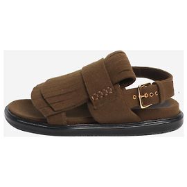 Marni Khaki fringed wool sandals - size EU 40 Green