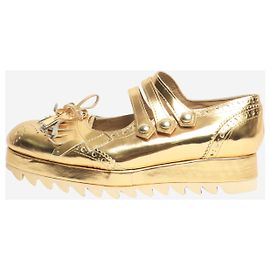Autre Marque Chaussures à plateforme à franges dorées - taille EU 40 Doré