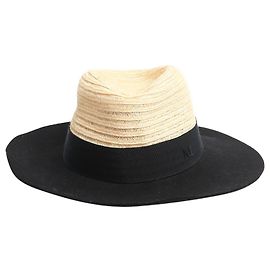 Maison Michel Black and beige straw-felt fedora - size M Black