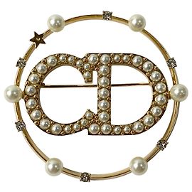 Broche Clair D Lune para Mujer Christian Dior Blanco Dorado
