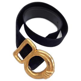 Christian Lacroix Paris schwarze Wildledergürtel Schwarz