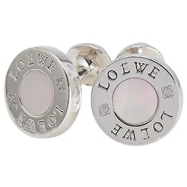 Loewe Silver Metal Stud Earrings Silvery