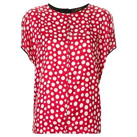 Limitierte Bluse Louis Vuitton x Yayoi Kusama Schwarz Weiß Rot