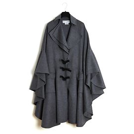 Christian Dior 2010 Cape Coat TU John Galliano Grey Cashmere Coat OS Grey