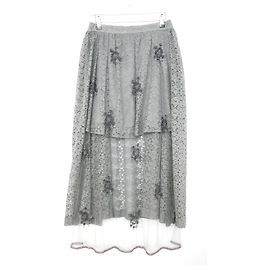 Stella Mc Cartney Saia de tule e renda com pérolas Isabella da Stella McCartney Cinza
