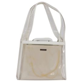 GUCCI Tote Bag Vinyl Clear Silver 001 2122 1773 Auth 143275 Silvery Other