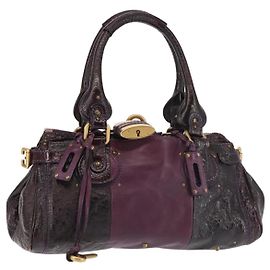 Chloé Sac à main Chloe Paddington Émail Violet Or Argent Auth BA6267 Argenté Doré Violet
