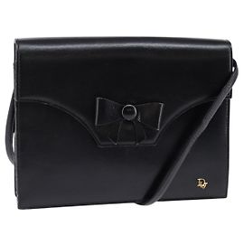 Borsa a Spalla Christian Dior in Pelle Nera Oro Auth BA6450 Nero D'oro