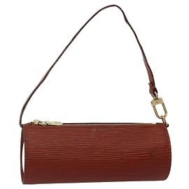 LOUIS VUITTON Epi Soufflot Pouch Accessory Pouch Brown LV Auth hk3075 Brown