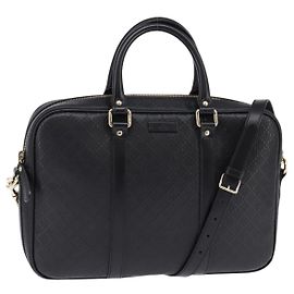 Borsa a mano Diamante in pelle 2 in 1 nera e oro GUCCI 344357 Auth 135065 Nero D'oro