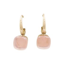 Orecchini Pomellato, "Nudo", oro rosa e bianco con quarzo rosa. Altro
