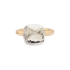 Anillo Pomellato, colección "Nudo Classic", oro rosa y topacio blanco. Otro