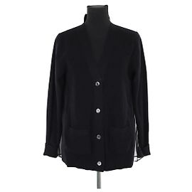 Sacai Cárdigan de algodón negro Negro