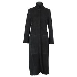 Loewe Schwarzer Wildledermantel Schwarz